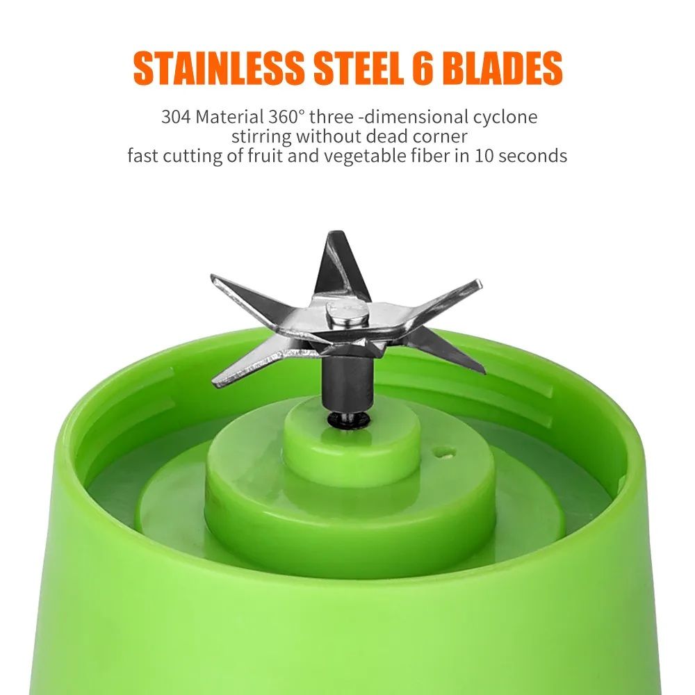 Juicer Blender 6 Blades USB Portable 380ml