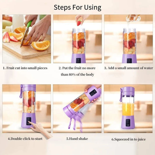 Juicer Blender 6 Blades USB Portable 380ml